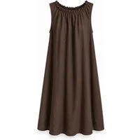 ITALY VIBES Sommerkleid - leichtes Viskosekleid mit gerafftem Kragen - Damen Kleid ONE SIZE - passend für Größen M bis XL