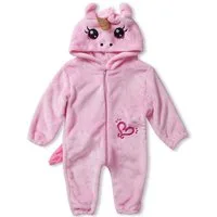 Corimori Strampler Baby Onesie Jumpsuit Kostüm in den Größen 60-90cm (1-tlg) Strampler, Fasching, Kigurumi, Tierkostüme, Babys, Einhorn "Rose"