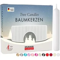 BRUBAKER Tafelkerze Baumkerzen aus Wachs (1 Packung Christbaumkerzen, 20-tlg., Wachskerzen für Weihnachtsdekoration, bunte Weihnachtskerzen), rauchfreie und geruchsneutrale Pyramidenkerzen