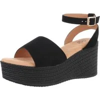 Ital-Design Elegante Komfort-Sandalen mit Plateau für jeden Anlass Plateausandaletten (89092140) Keilabsatz/Wedge Keilsandaletten in Schwarz