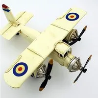 Dynasun Modellflugzeug Car 1710D-185, (1-tlg), Flugzeug Weiss 16cm Vintage Flugzeugmodell aus Metall