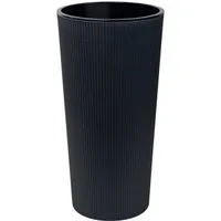 KONZEPT Blumentopf Hoch mit Einsatz, Rillenstruktur, für Garten, Balkon, für Außenbereich, wetterfest, UV-beständig