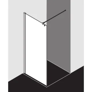 Kermi Liga Seitenwand LITWF080201AK 80x200cm, silber/mattglanz, ESG klar, mit 90Grad Stabilisierung