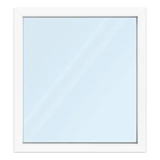 Fenster 110x120 cm, Kunststoff Profil aluplast IDEAL® 4000, Weiß, 1100x1200 mm, einteilig festverglast, 2-fach Verglasung, individuell konfigurieren