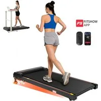 Vankel Laufband Kompaktes Laufband für Zuhause mit 100 x 40 cm Lauffläche (Fernbedienung), Walking Pad 1–6 km/h, 120 kg, unter Sofa verstaubar