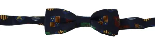 Dolce & Gabbana Blaue Flaggen 100% Seide Einstellbare Hals Papillon Männer Fliege