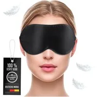 Liebesfreunde Schlafmaske Premium Augenmaske aus echter Seide - Schlafmaske für Frauen Männer, hautfreundlich