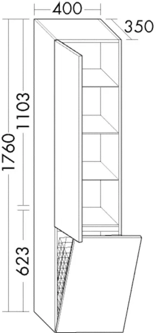 Burgbad Hochschr.Accura PG2 1760x400x350 Perlgrau Hochglanz, HSRK040RF6467 HSRK040RF6467
