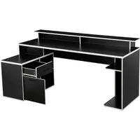 OTTO home Gamingtisch Game, Computertisch, Eckschreibtisch, Towerfach, Kabeldurchlass, Monitoraufsatz, Stauraum, Maße 180x102 cm