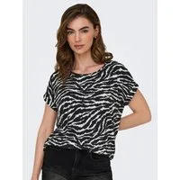 ONLY Kurzarmshirt ONLMOSTER – Shirt mit Animal-Print und lockerem Schnitt animal-print, modisch, loose fit, Viskosemischung, Rundhals