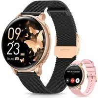 FOSMET 2026 Neue Smartwatch Damen,1.27" AMOLED,Bluetooth-Anruffunktion Smartwatch (3.23 cm) Pulsuhr,Schlafmonitor,SpO2, Watch, Sportuhr, Fitnessuhr Damen, IP68/mit Herzfrequenz/SpO2/Blutdruck/Schlafüberwachungsfunktion