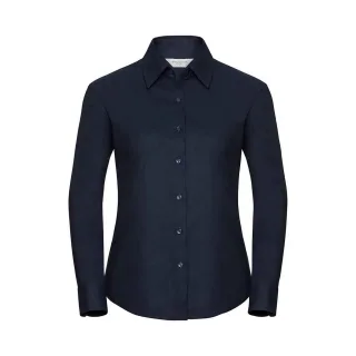 Russell Collection - Hemd für Damen Langärmlig (Leuchtend Navy-Blau)