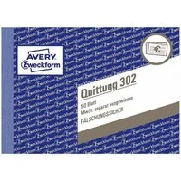 Avery Zweckform Formularblock Quittung, MwSt. separat mit Netto-Brutto, 1-fach, A6, 50 Blatt