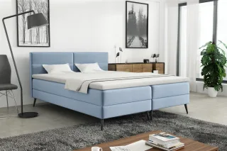 Boxspringbett Schlafzimmerbett CORDOBA 120x200cm Stoff Monolith Sky