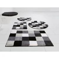 Grund Badematte Mosaik, Badvorleger, Badezimmer Teppich, sehr weich, Höhe 20 mm, rutschhemmend beschichtet, fußbodenheizungsgeeignet, Kunstfaser, rechteckig, angenehm weich, auch als 3 teiliges Set erhältlich, Made in Europe