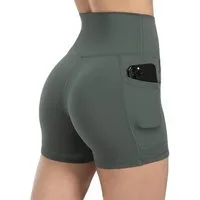 Smilodox Shorts Josie, High Waist Sportshorts enganliegend, Radlerhose Eingrifftaschen Elastischer Bund, Yogahose, Training Workout Freizeit Athleisure