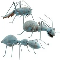 BOLTZE GRUPPE GmbH Gartenfigur Set Garten Figur 3 Ameisen Metall 26cm Gartenfiguren Deko Eisen, (3 Figuren im Set)