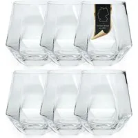 Intirilife Gläser-Set, 6-tlg., Glas, Trinkglas Set Wasserglas Saftglas Becher Kristallglas 240ml Hexagon