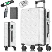 KESSER Hartschalen-Trolley Reisekoffer, 4 Rollen, ABS Hartschalenkoffer mit Zahlenschloss Kofferwaage & Reisebrieftasche