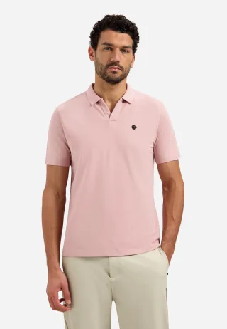 No Excess - Polo Short Sleeve V-Collar Basic Light Mauve - Gr. - L