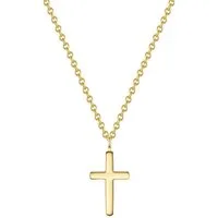 Eastside Edelstahlkette Halskette aus Edelstahl, in gelbvergoldet, mit Kreuz