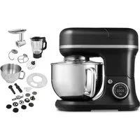 Medion® Küchenmaschine MD 18430, 1200 W, 5 l Schüssel, Mit umfangreichem Zubehör-Set, Mixeraufsatz, Fleischwolf-Aufsatz