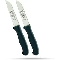 SMI Schälmesser Küchenmesser Obstmesser Solingen Gemüsemesser gerade 2 Stück, schwarz