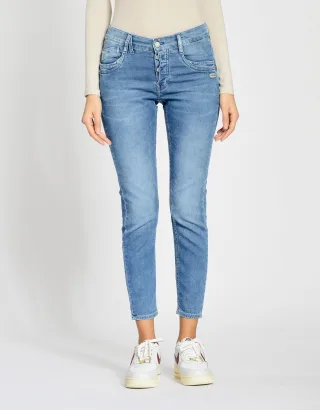 GANG Damen Essentials 94GERDA CROPPED - relaxed fit Jeans soft midblue