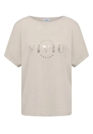 CECIL - Locker geschnittenes T-Shirt mit Frontprint beige - Gr. - XL