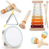 CLTYQ Spielzeug-Musikinstrument Montessori-Musikinstrumente für kinder, Percussion-Instrumente, (6 tlg), Früherziehung,Geburtstagsgeschenk für Kinder von 3-6 Jahren (6 in 1)