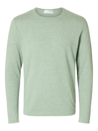 SELECTED MEN - SLHROME LS KNIT CREW NECK NOOS iceberg green - Gr. - XXL