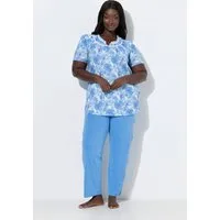 Ulla Popken Pyjama Pyjama Rosen Spitze Rundhals Halbarm