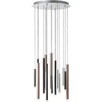 Brilliant Pendelleuchte Cembalo, LED fest integriert, Warmweiß, LED Hängelampe 16flg braun/Kaffee
