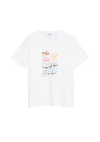 s.Oliver Red Label - T-Shirt mit Frontprint weiß - Gr. - 38