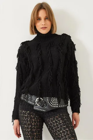 Rüschenkragen Cropped Pullover