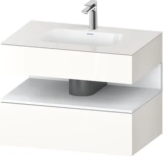 Duravit Qatego Einbauwaschtisch mit Konsolenwaschtischunterbau Weiß Hochglanz & Matt 800x550x600 mm  QA4785018220000