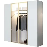Compleo Kleiderschrank Drehtürenschrank, Designer-Schrank mit modernem Look STELLS LED-Beleuchtung, Push to open Funktion