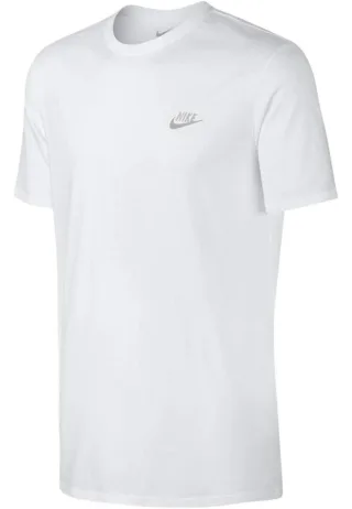 Nike besticktes Futura-T-Shirt in Weiß und silberfarbenem Logo