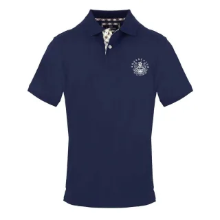 Aquascutum - Poloshirt für Herren, Mit Kragen, Baumwolle, kurzärmlig (Marine)