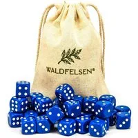 Waldfelsen Spiel – 2-50 Stk Standard Spielwürfel 16 mm Acrylwürfel Würfel bunt, Spielmaterial, Verschiedene Farben
