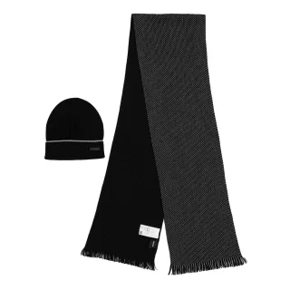 Boss - Mütze und Schal Set für Herren, Mittelschwer, Mittelschwer (Schwarz)