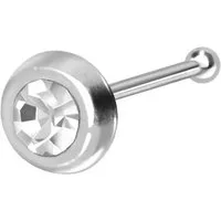 PIERCINGLINE Nasenpiercing 925er Silber Nasenstecker Pin RUNDER KRISTALL (Nasenstecker, 1-tlg)