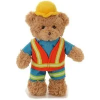 Euro Souvenirs Kuscheltier Bauarbeiter Bär Plüsch ca. 27 x 13 x 34 cm