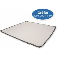 Matratzenschutzbezug EaZzzy Topperbezug 200*200*7 cm, weiß mit Reißverschluss Genius, allergikerfreundlich schmutzabweisender Matratzentopper-Bezug