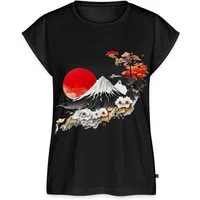 Spreadshirt T-Shirt Japan Natur Kirschblüten Bonsai Berge Damen Casual Relaxed T-Shirt (1-tlg)
