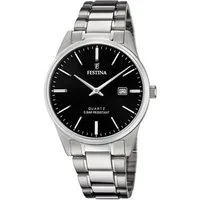 Festina Quarzuhr Herrenuhr Schwarz Edelstahlband 39,3 mm F20511/4