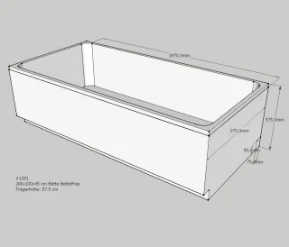 Neuesbad Wannenträger für Bette Free 200x100 SW11467