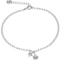Firetti Fußkette Schmuck Geschenk Körperschmuck Maritim Seestern+Muschel Ankerkette