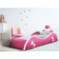 HTI-Living Kinderbett Autobett Pink/Weiß (Stück, 1-tlg., 1x Kinderbett Racing inkl. Lattenrost, ohne Matratze), Rennfahrerbett Kinderbett