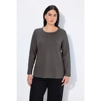 Ulla Popken T-Shirt Shirt Slim Rundhalsausschnitt Langarm